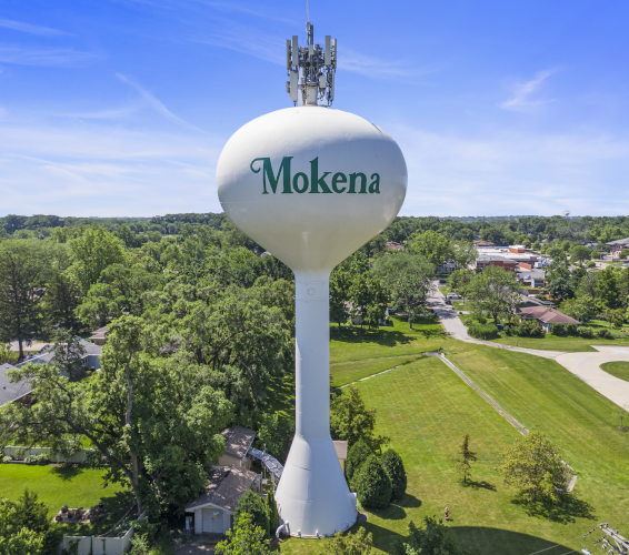 Water tower downtown Mokena